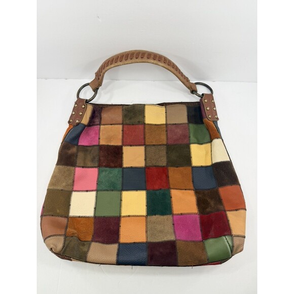 Lucky Brand Handbags - *Rare* Lucky Brand Vintage Patchwork Leather Suede Hobo Bag Multicolor Boho Y2K